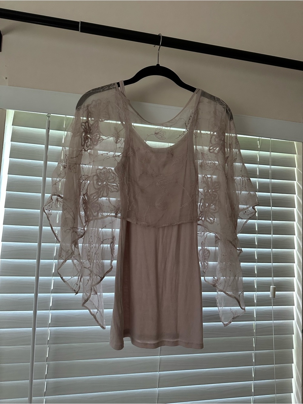 Bordeaux Rose Pink Sheer Embroidered Sleeveless Top